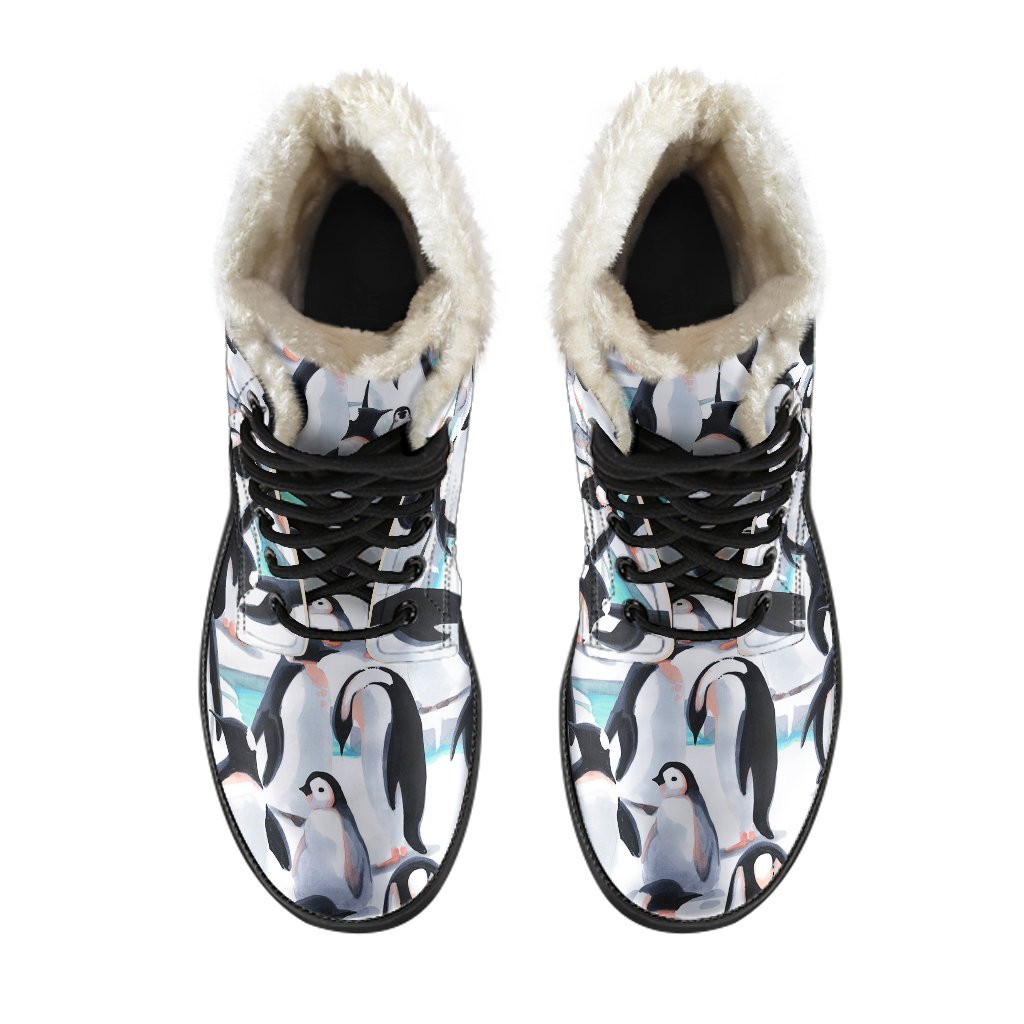 Pattern Print Penguin Comfy Winter Boots-grizzshop