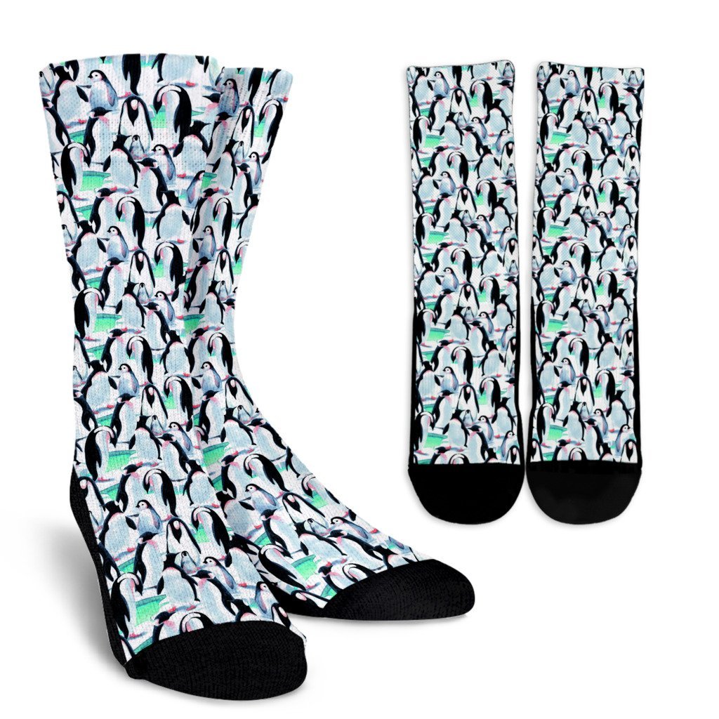 Pattern Print Penguin Unisex Crew Socks-grizzshop