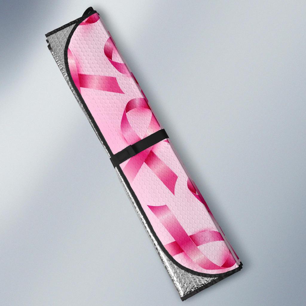 Pattern Print Pink Ribbon Breast Cancer Awareness Car Sun Shade-grizzshop
