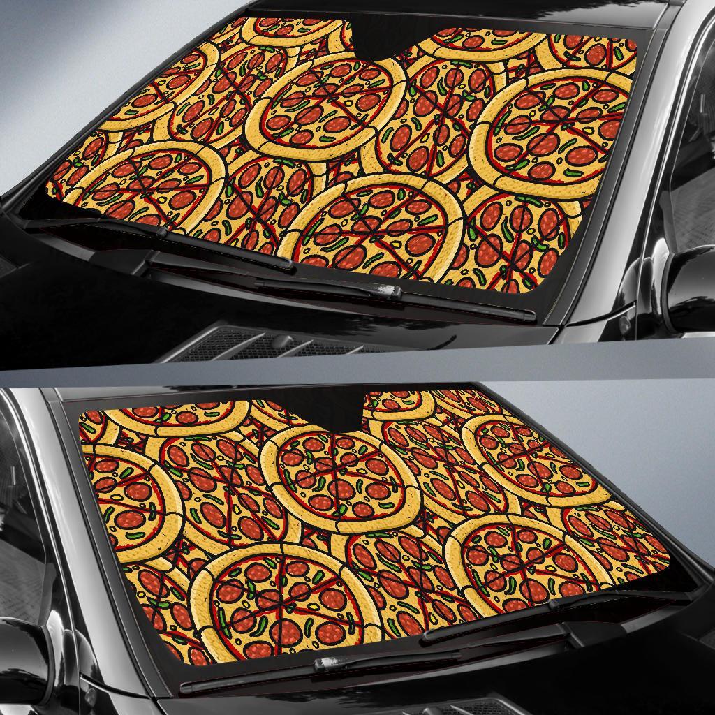 Pattern Print Pizza Car Sun Shade-grizzshop