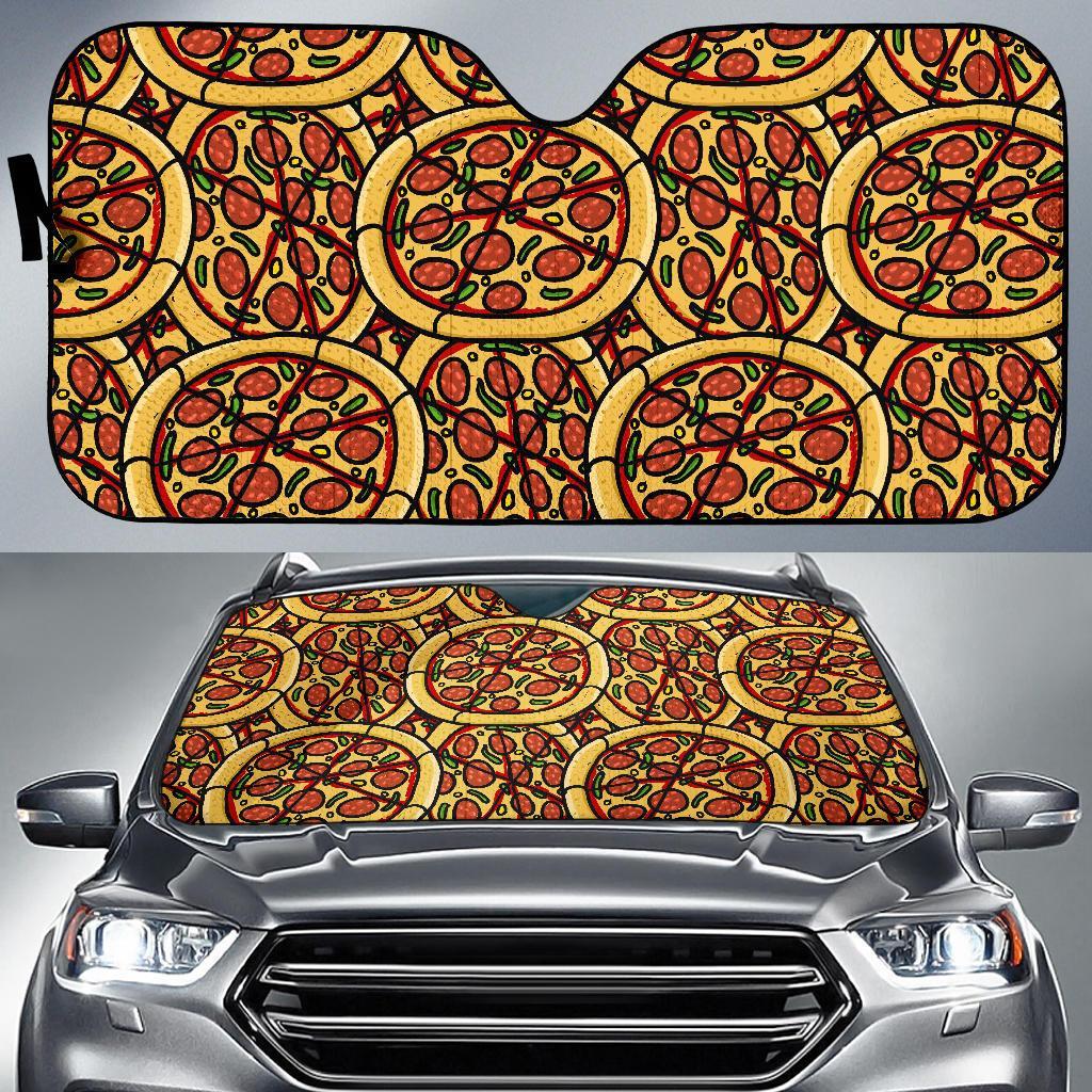 Pattern Print Pizza Car Sun Shade-grizzshop