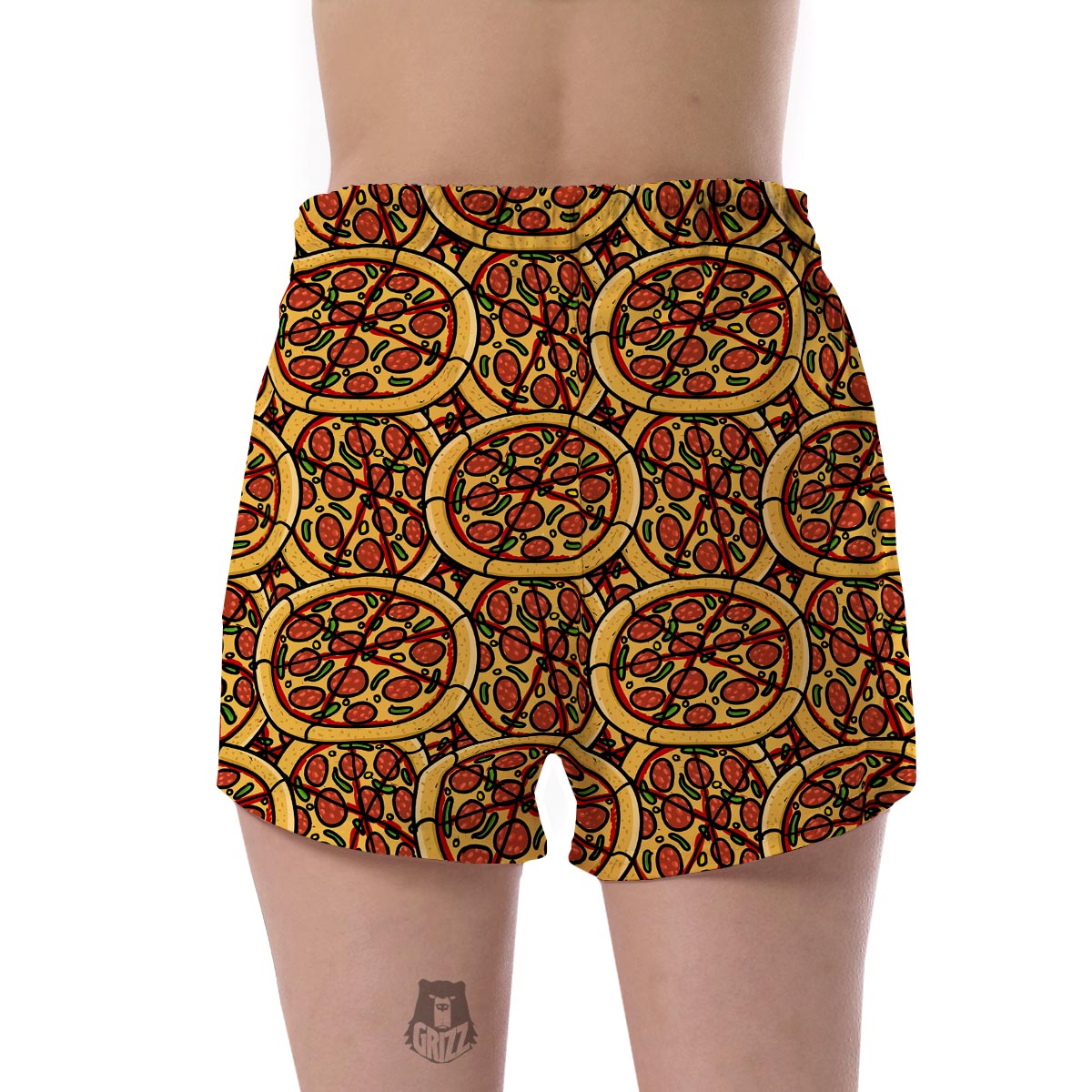 Pattern Print Pizza Women's Shorts-grizzshop