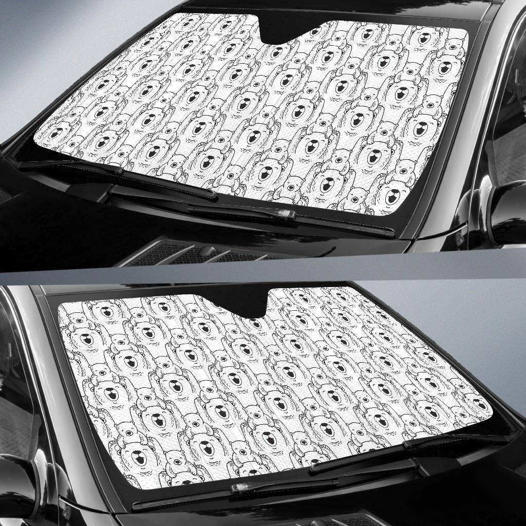 Pattern Print Polar Bear Car Sun Shade-grizzshop