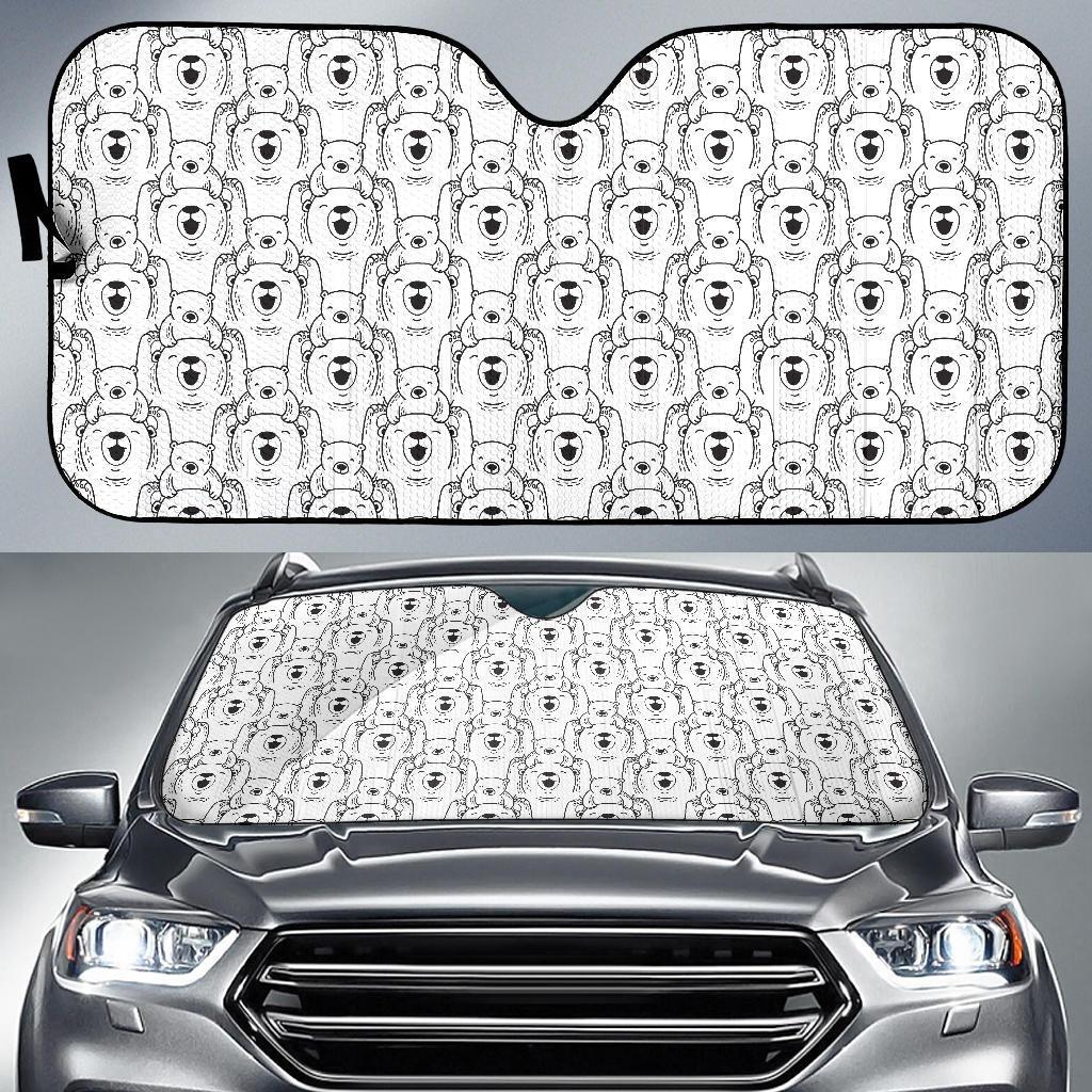 Pattern Print Polar Bear Car Sun Shade-grizzshop