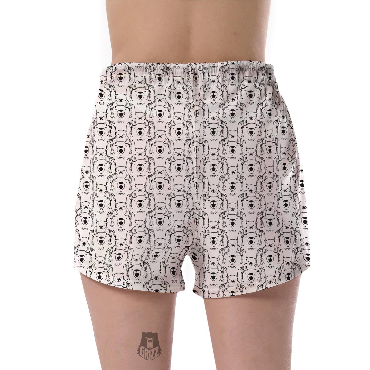 Pattern Print Polar Bear Women's Shorts-grizzshop