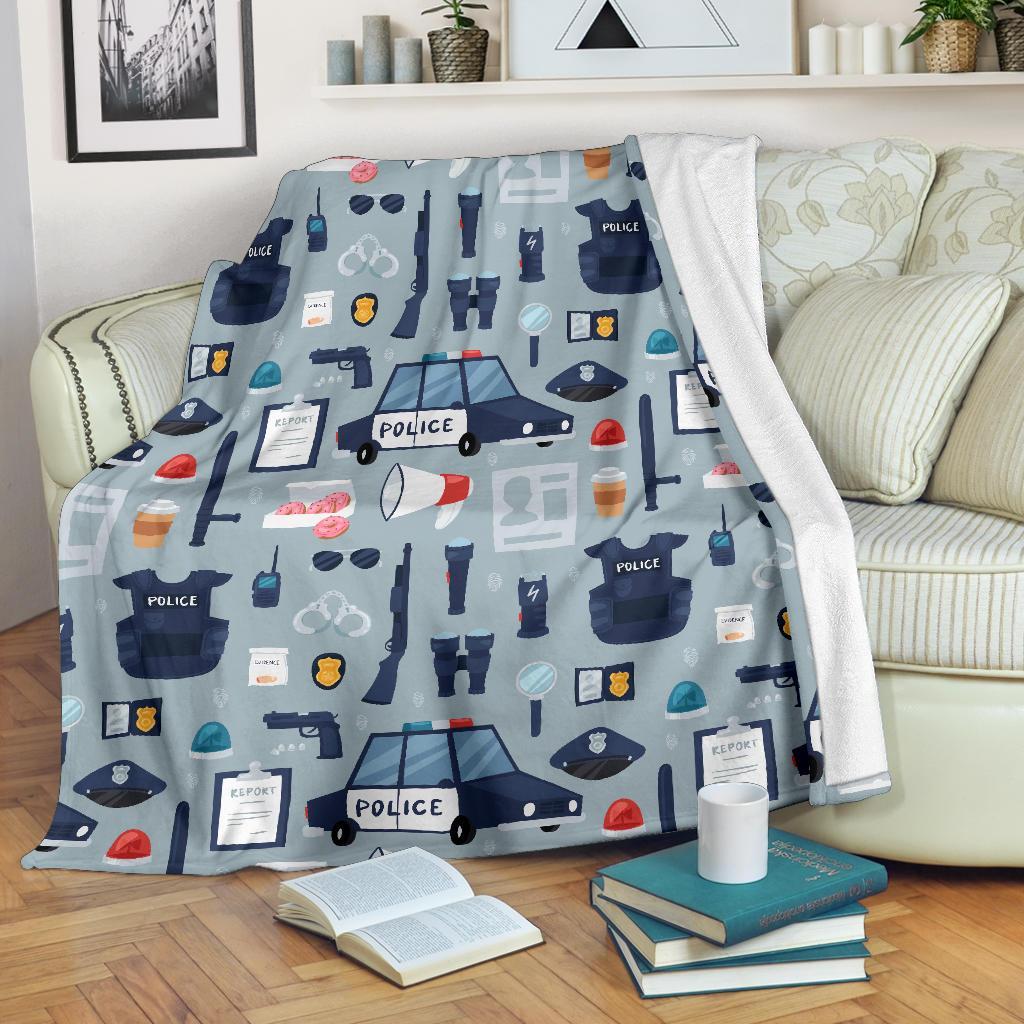 Pattern Print Police Blanket-grizzshop
