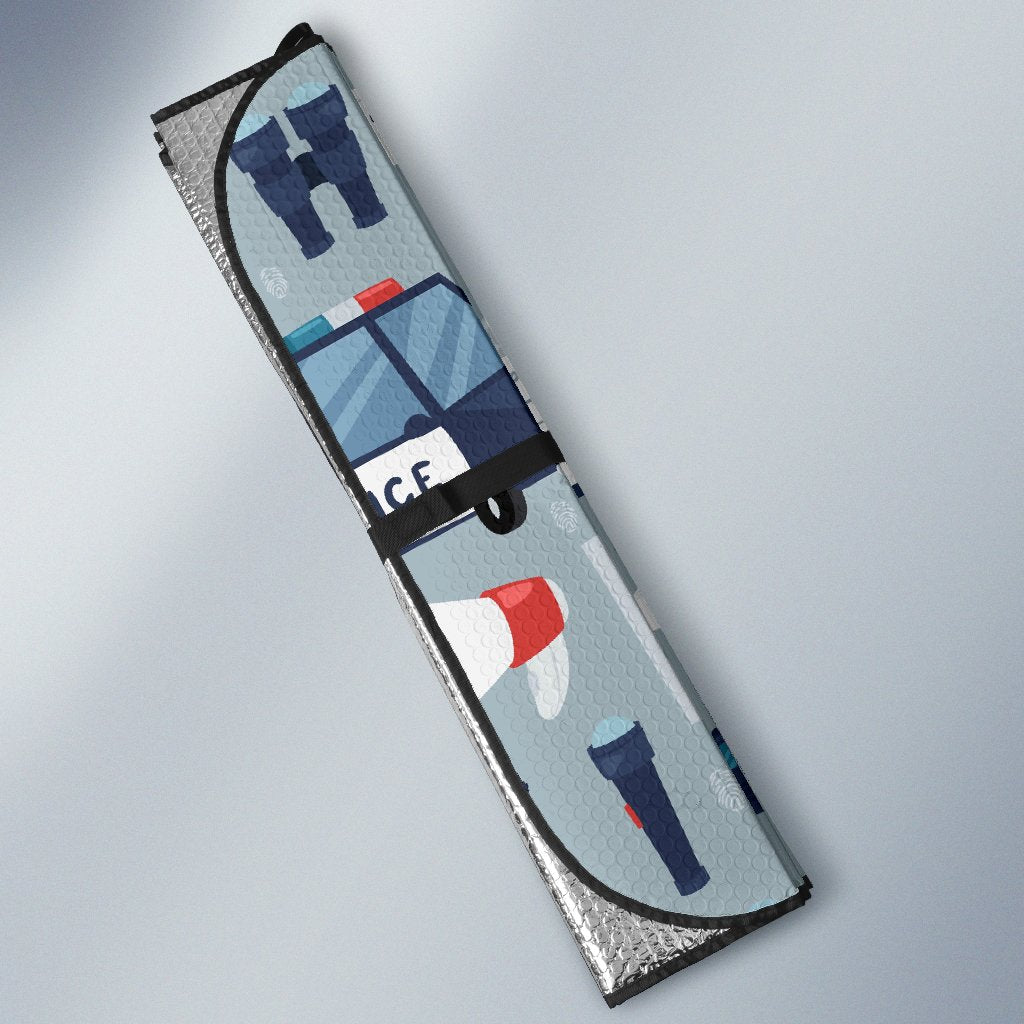 Pattern Print Police Car Sun Shade-grizzshop