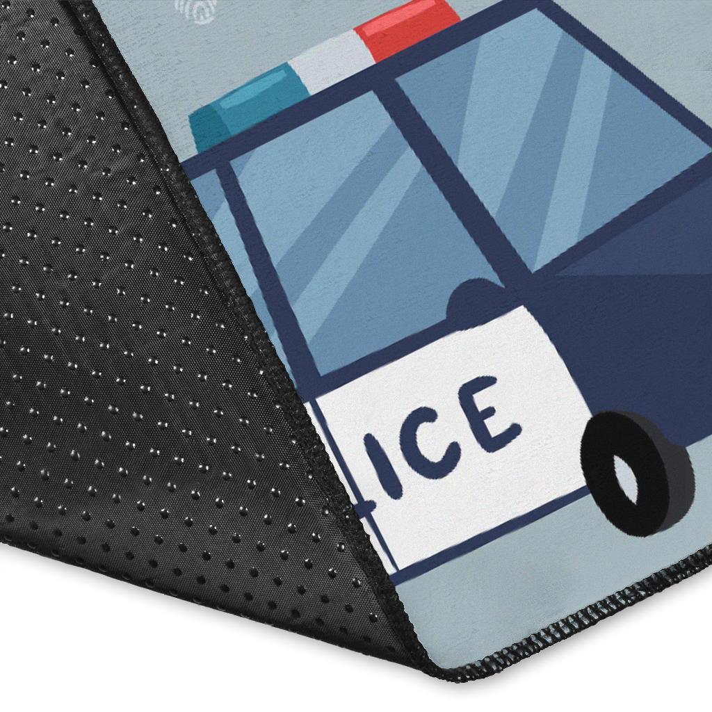 Pattern Print Police Floor Mat-grizzshop