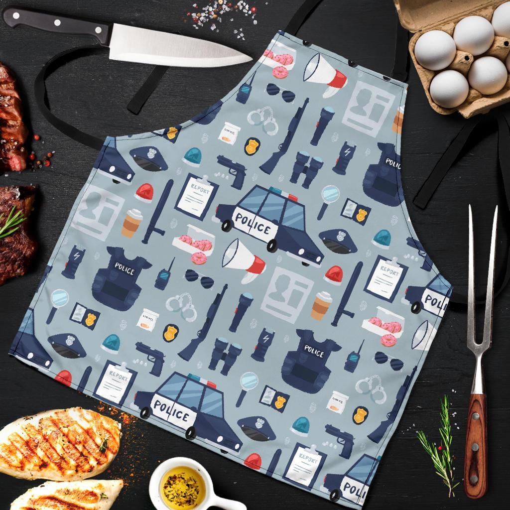 Pattern Print Police Men's Apron-grizzshop