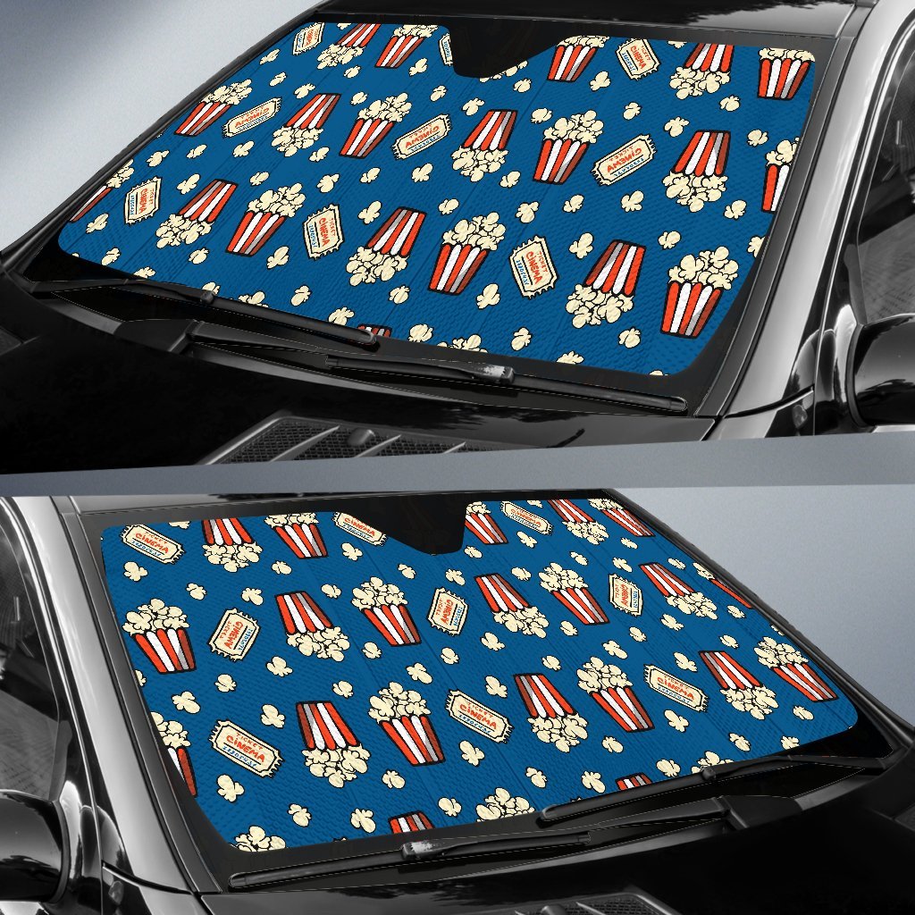 Pattern Print Popcorn Car Sun Shade-grizzshop