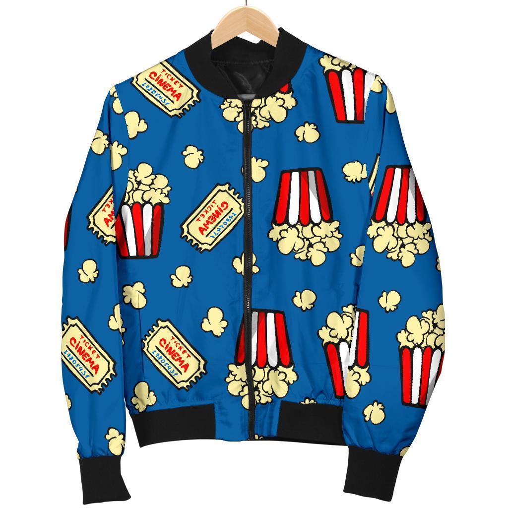 Pattern Print Popcorn Men's Bomber Jacket-grizzshop