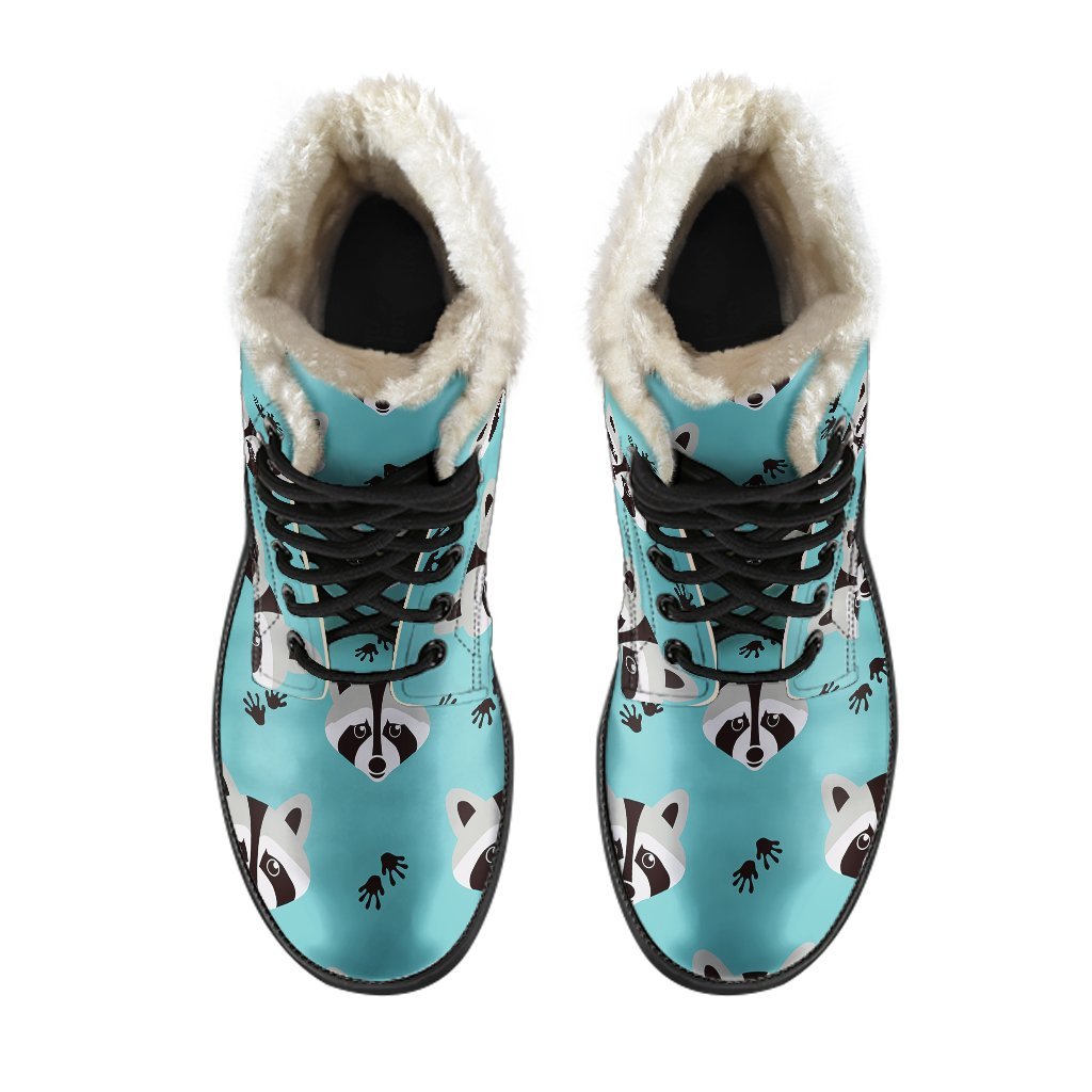 Pattern Print Raccoon Comfy Winter Boots-grizzshop