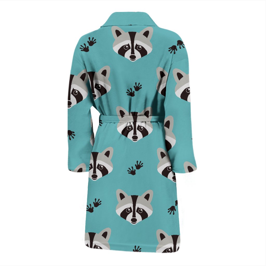 Pattern Print Raccoon Men Long Robe-grizzshop