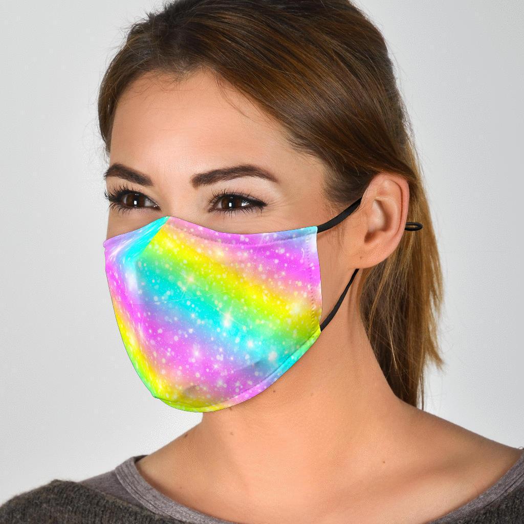 Pattern Print Rainbow Colorful Face Mask-grizzshop