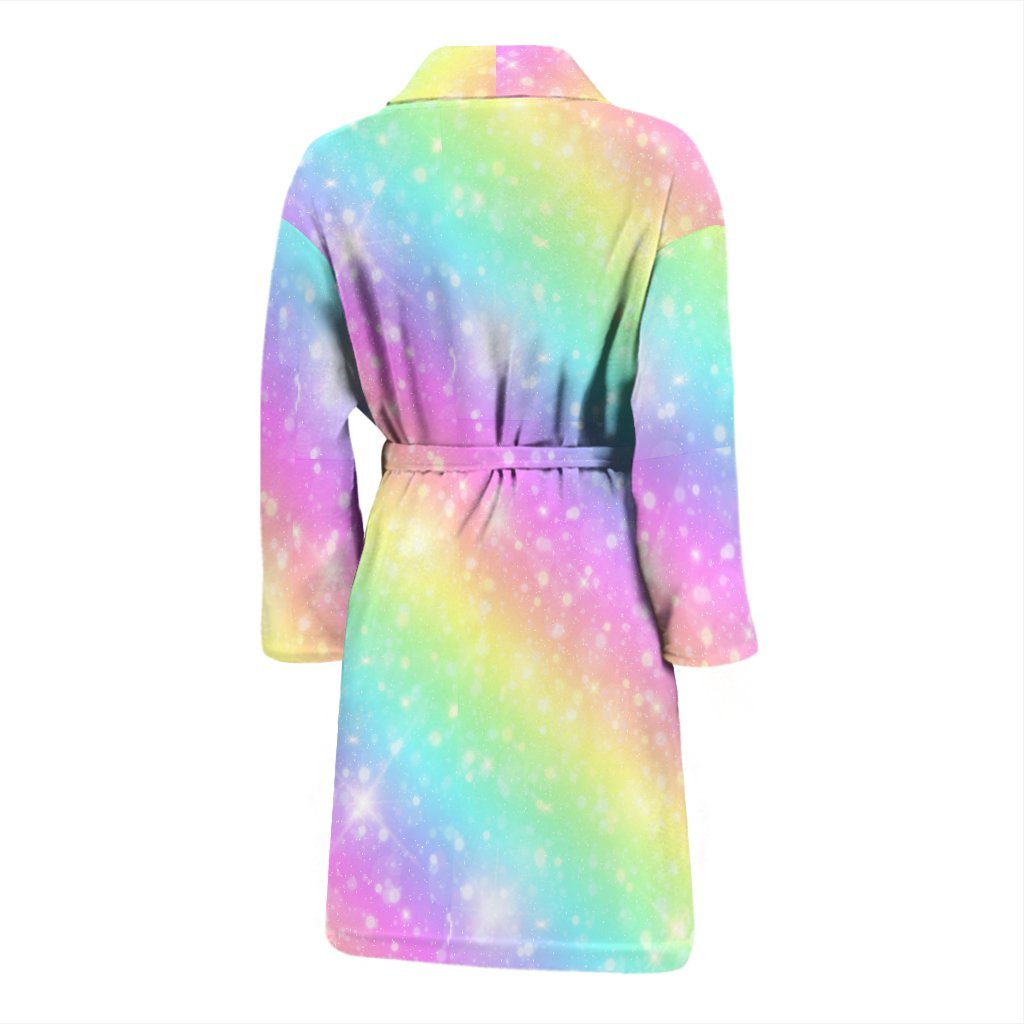 Pattern Print Rainbow Colorful Men Long Robe-grizzshop