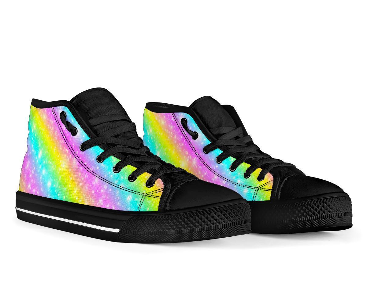 Pattern Print Rainbow Colorful Men Women's High Top Shoes-grizzshop