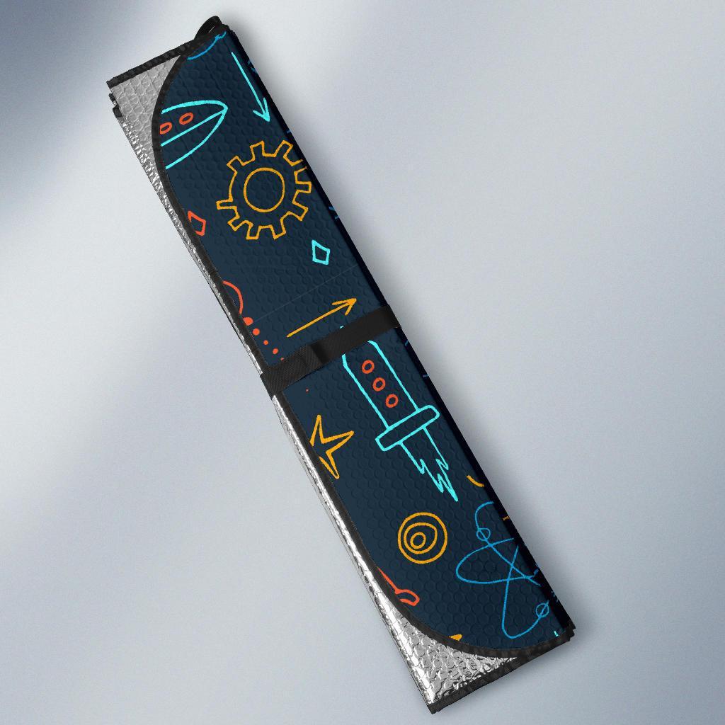 Pattern Print Robot Cyborg Car Sun Shade-grizzshop