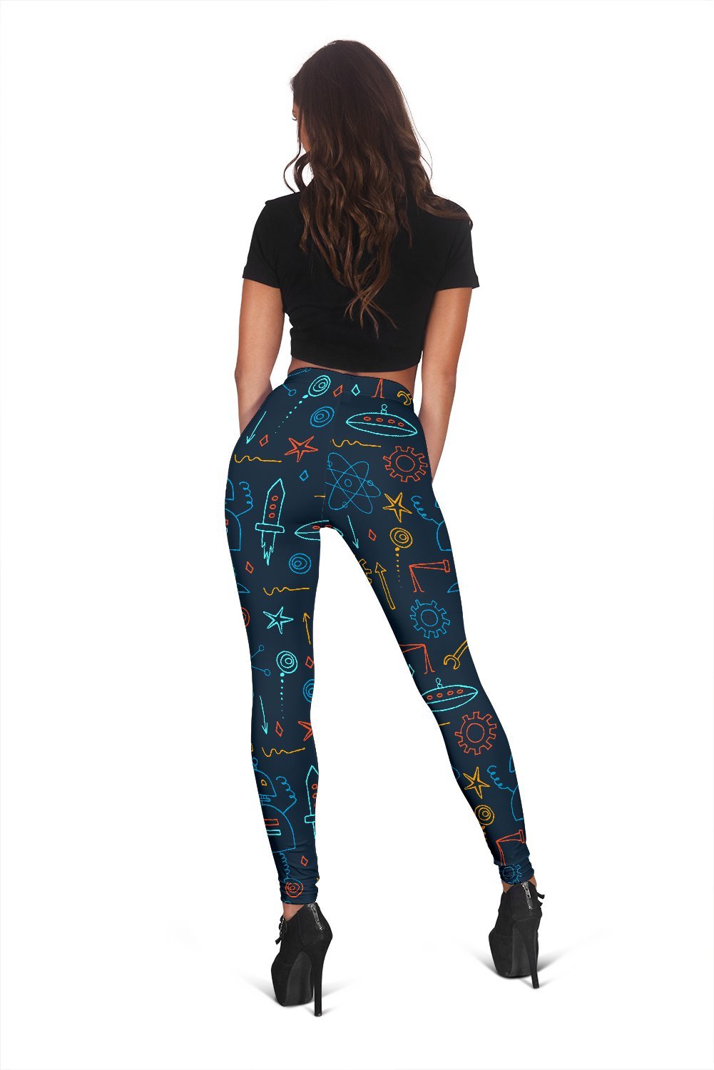 Pattern Print Robot Cyborg Print Pattern Women Leggings-grizzshop