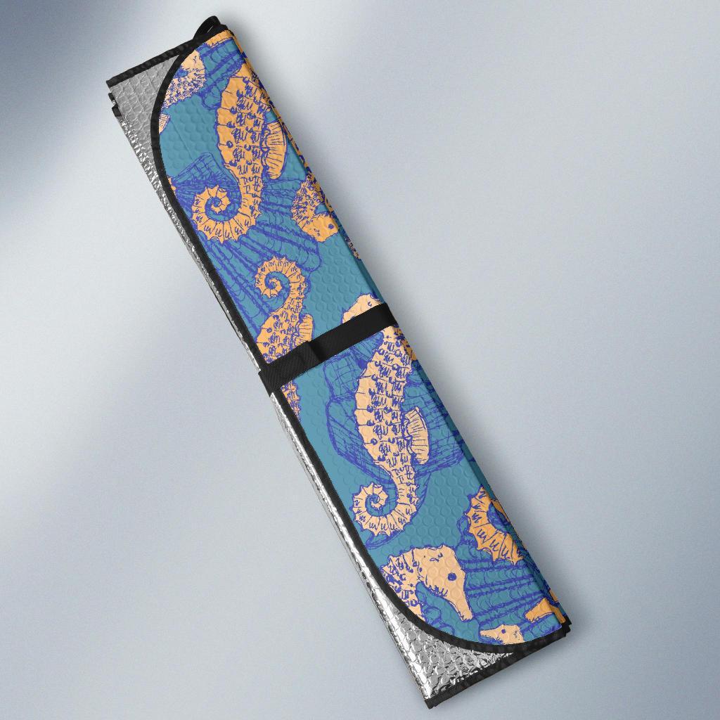 Pattern Print Seahorse Car Sun Shade-grizzshop