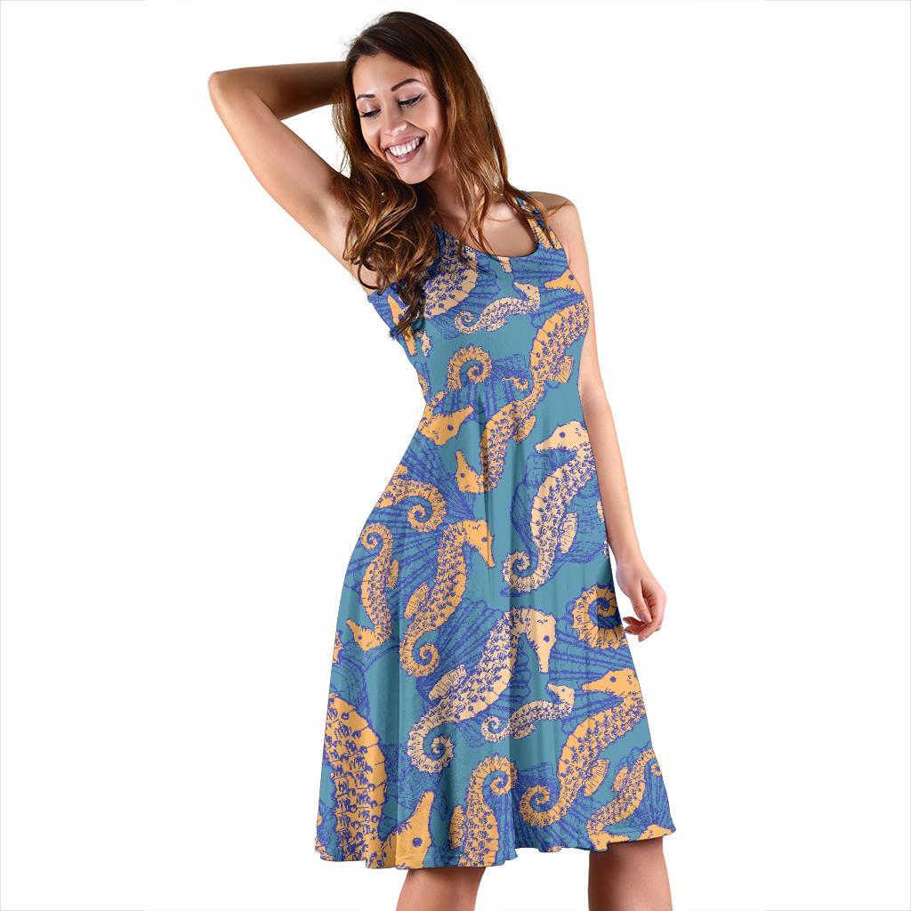 Pattern Print Seahorse Dress-grizzshop