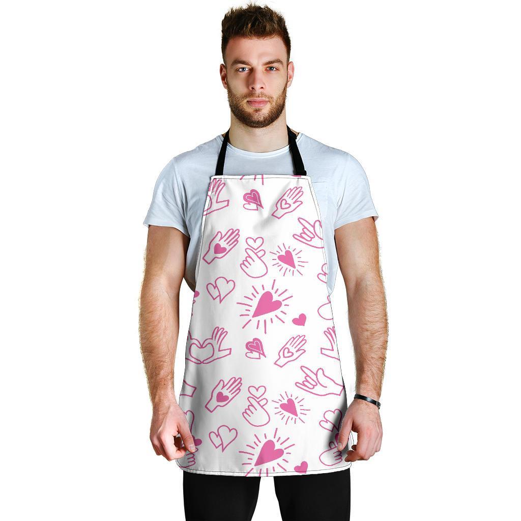 Pattern Print Sign Language Men's Apron-grizzshop