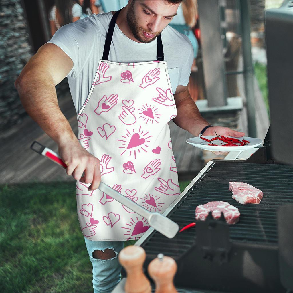 Pattern Print Sign Language Men's Apron-grizzshop