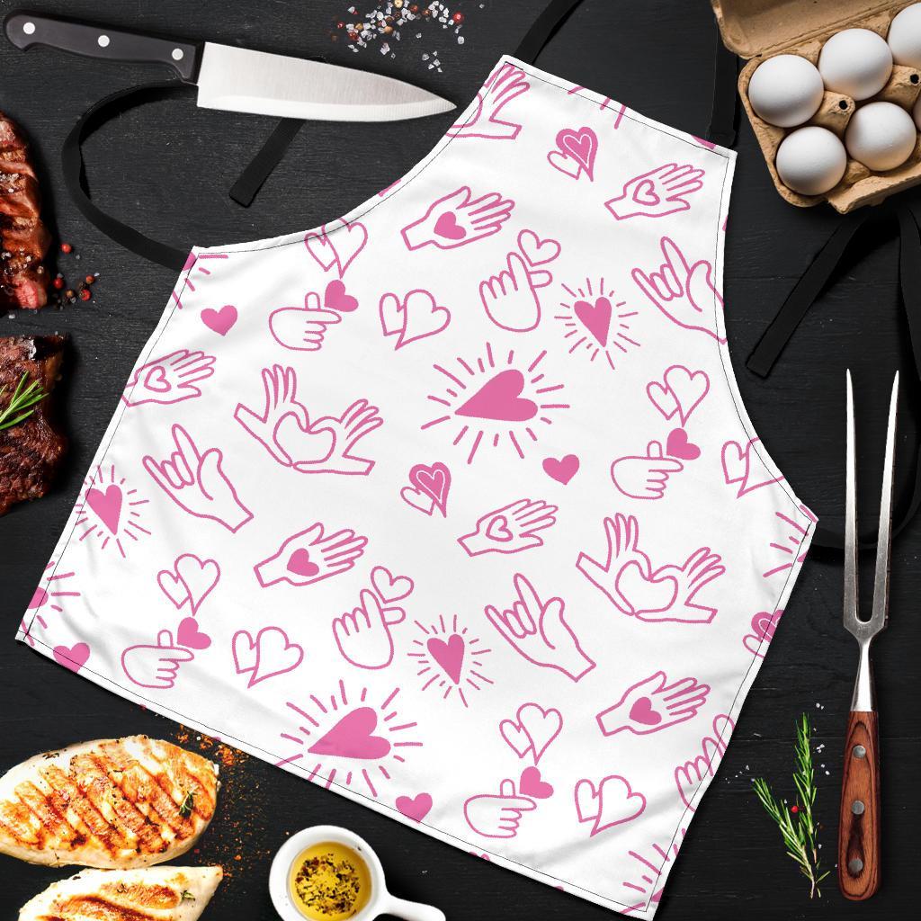 Pattern Print Sign Language Men's Apron-grizzshop