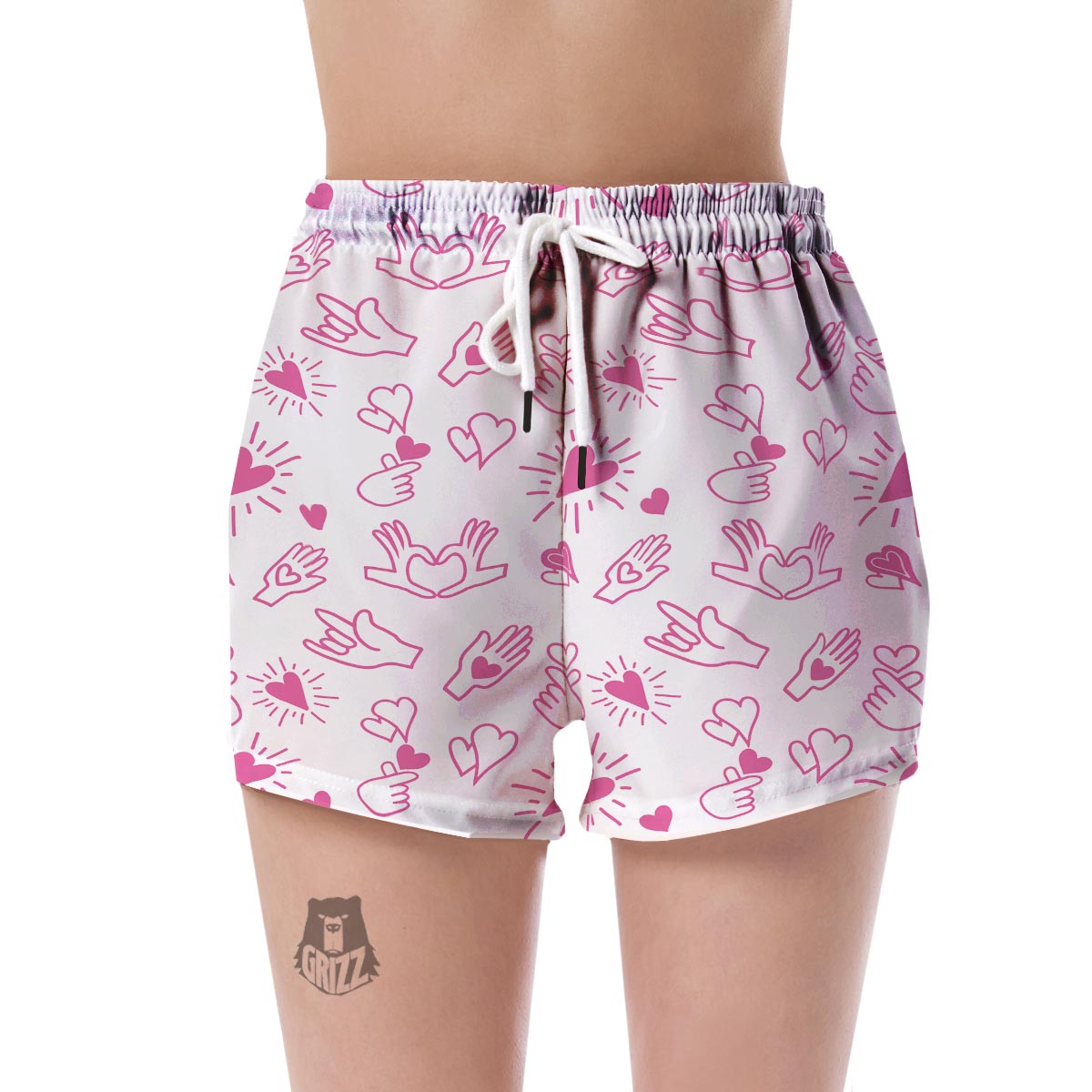 Pattern Print Sign Language Women's Shorts-grizzshop