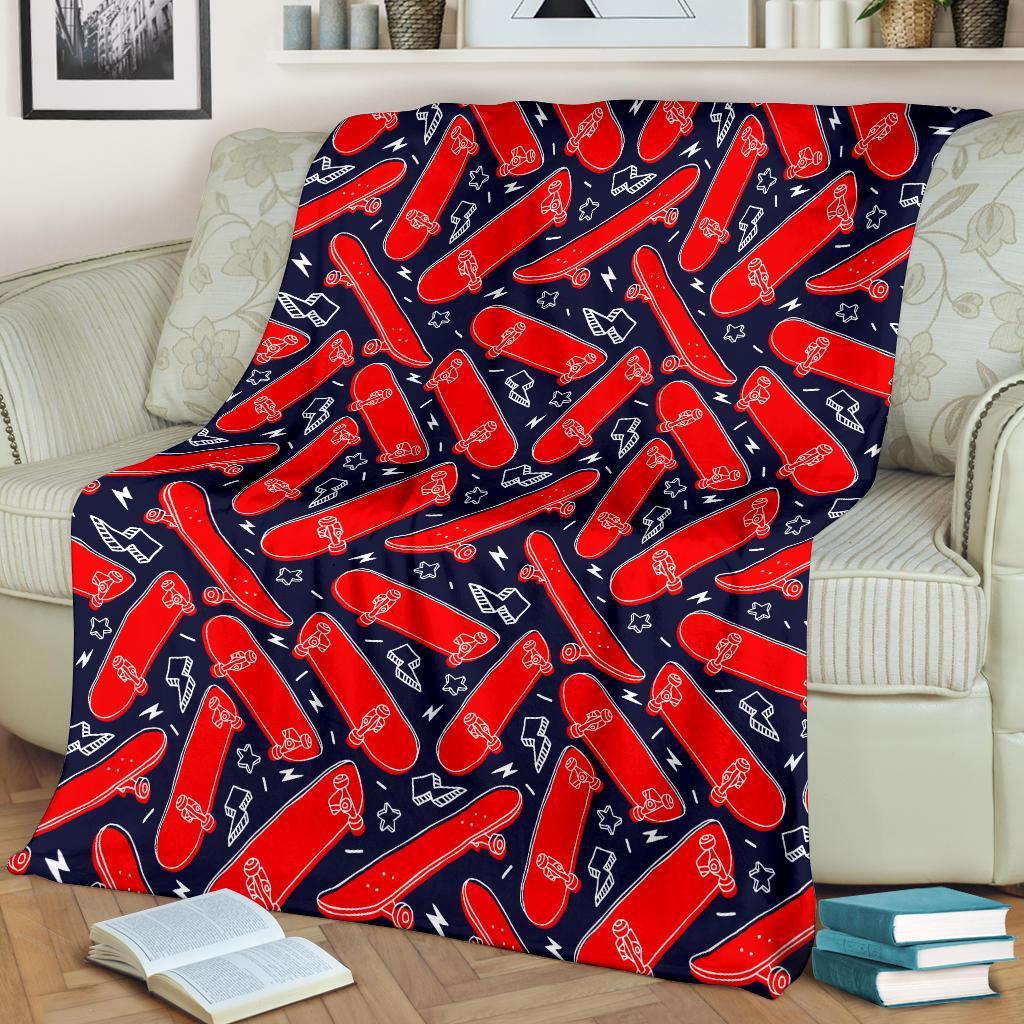 Pattern Print Skateboard Blanket-grizzshop