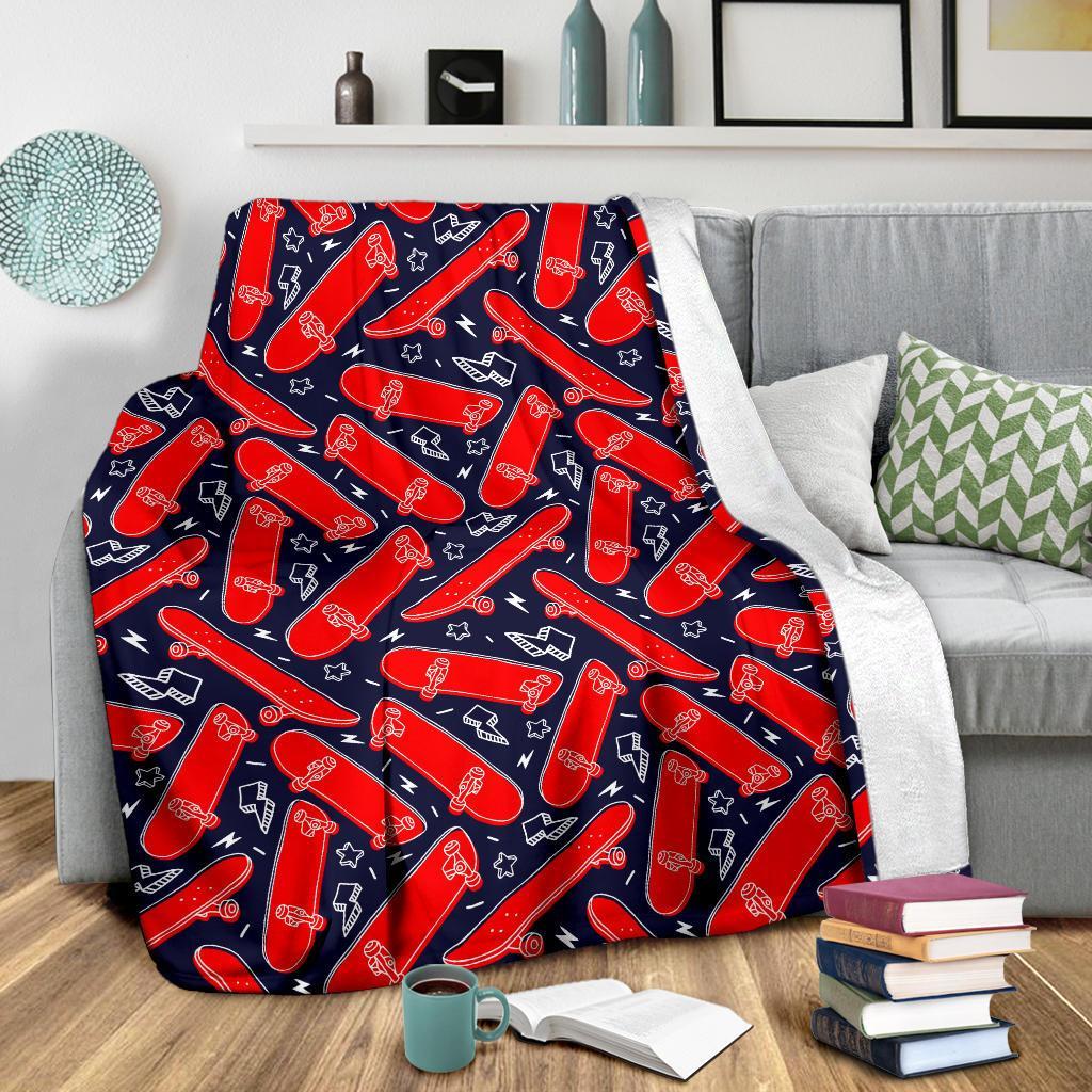 Pattern Print Skateboard Blanket-grizzshop