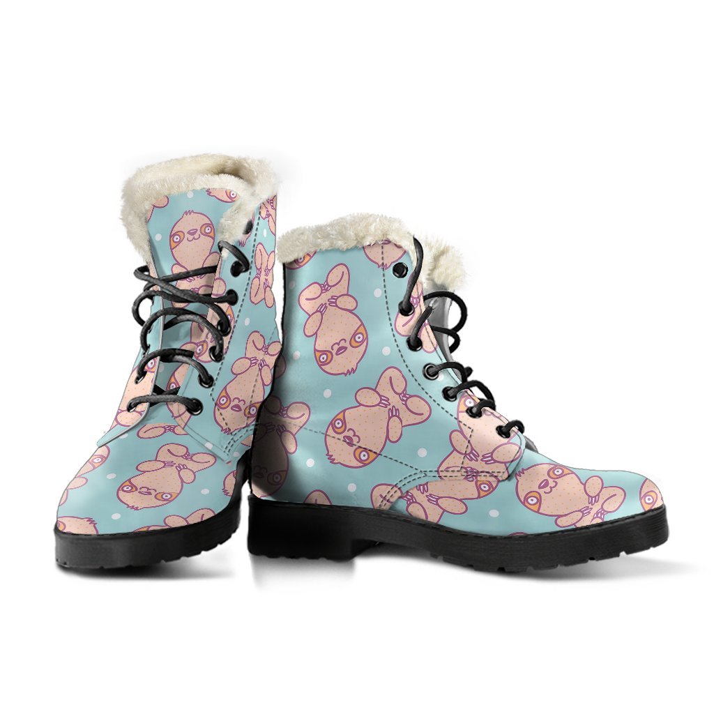 Pattern Print Sloth Comfy Winter Boots-grizzshop