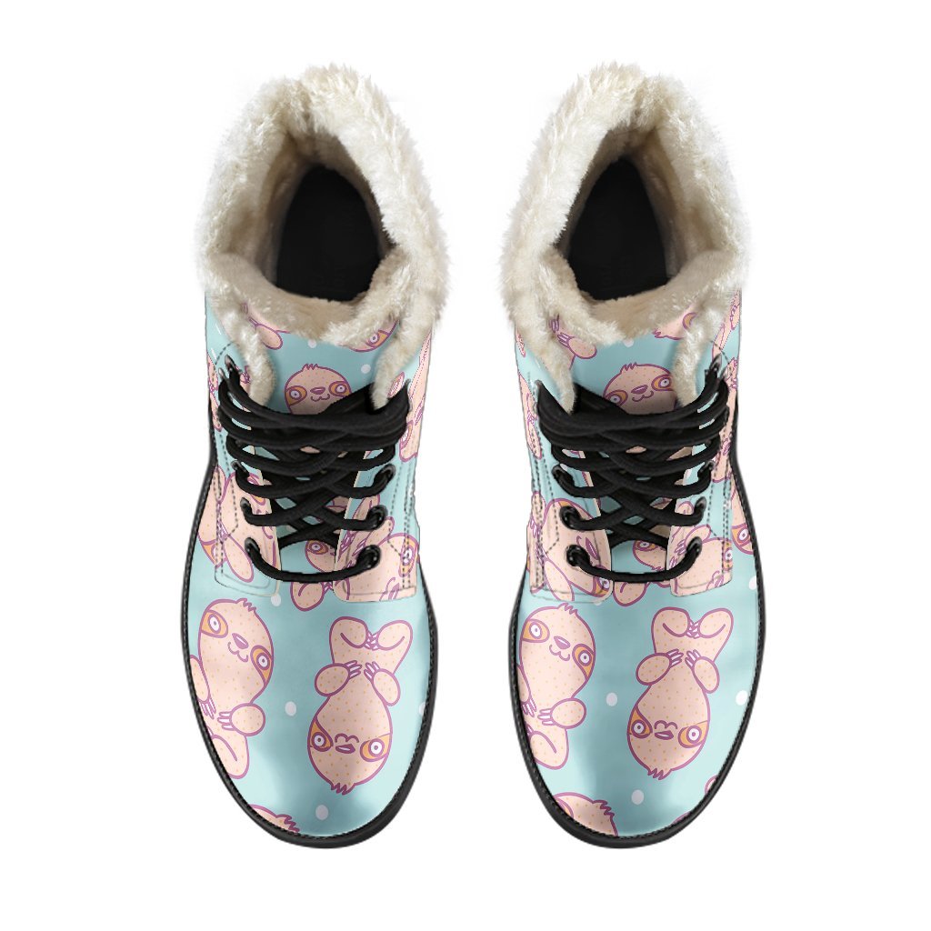 Pattern Print Sloth Comfy Winter Boots-grizzshop