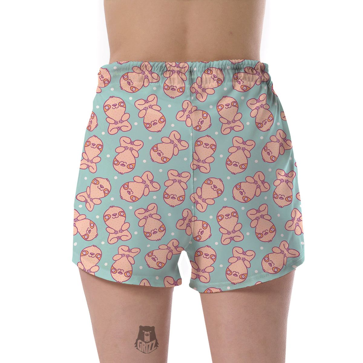 Pattern Print Sloth Women's Shorts-grizzshop