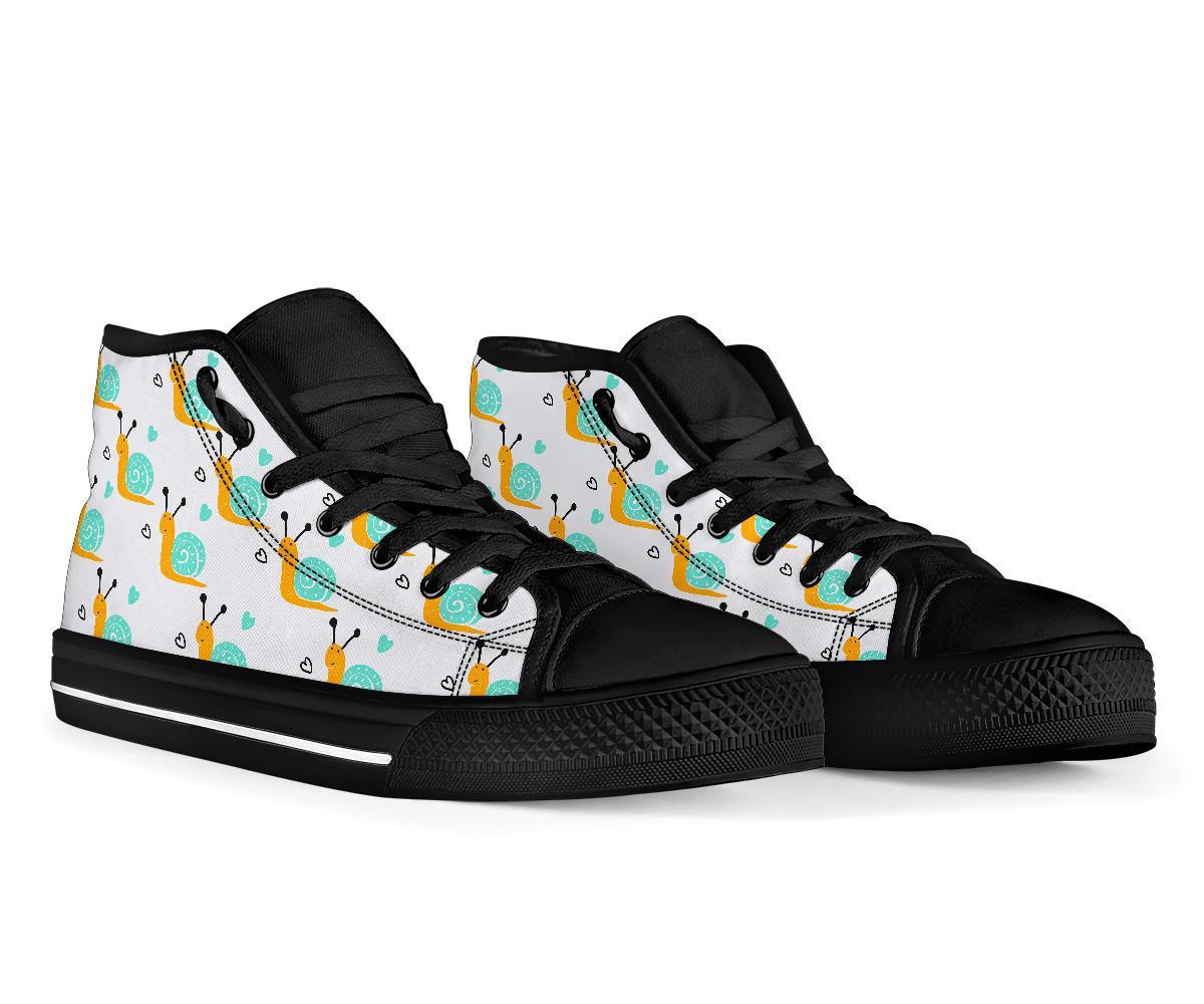 Pattern Print Snail Men Women's High Top Shoes-grizzshop