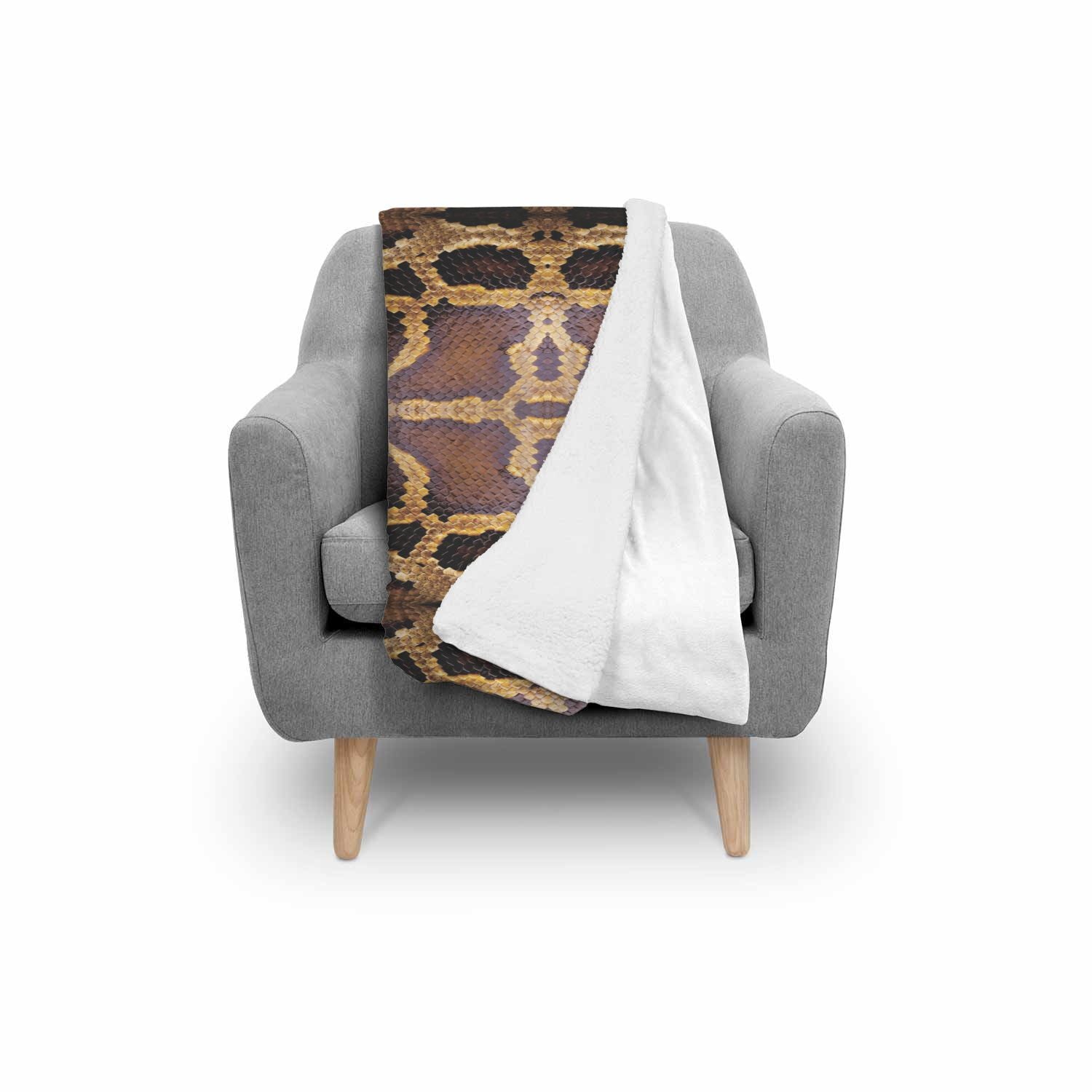 Pattern Print Snakeskin Python Skin Throw Blanket-grizzshop