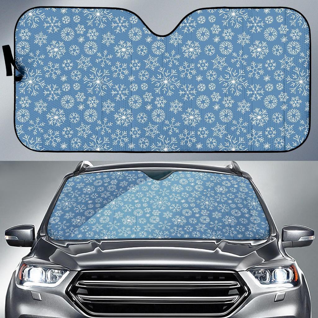 Pattern Print Snowflake Car Sun Shade-grizzshop