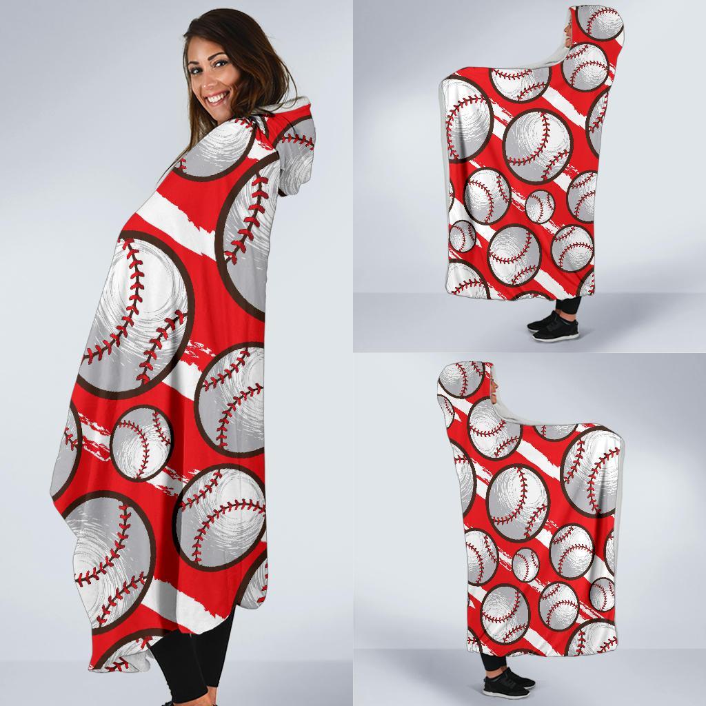 Pattern Print Softball Hooded Blanket-grizzshop