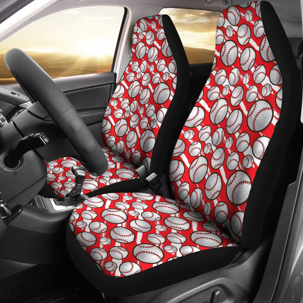 Pattern Print Softball Universal Fit Car Seat Cover-grizzshop