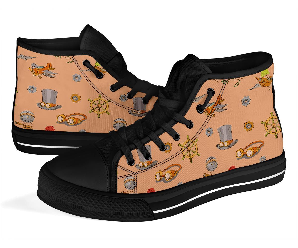 Pattern Print Steampunk Men Women's High Top Shoes-grizzshop