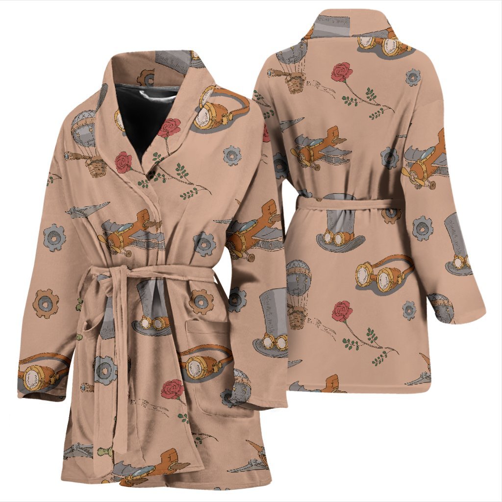 Pattern Print Steampunk Pattern Print Women Long Robe-grizzshop