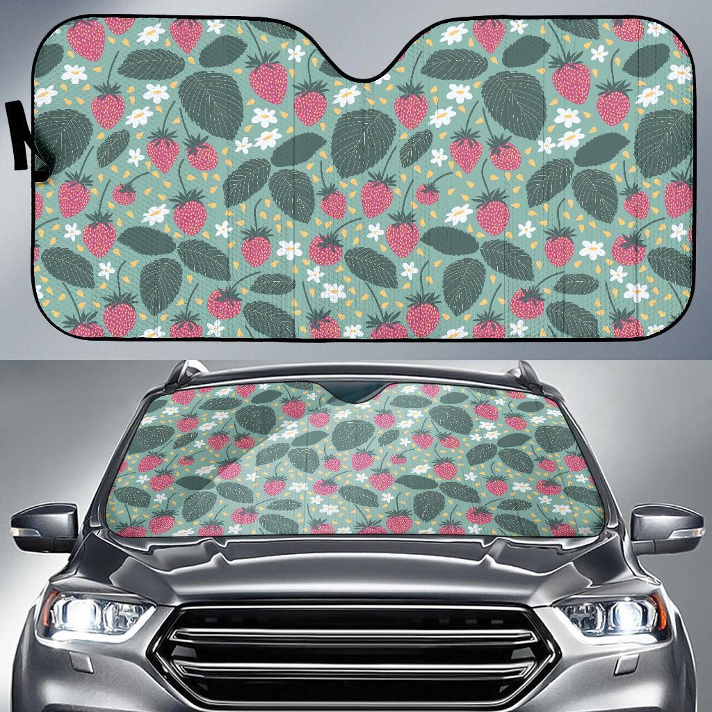 Pattern Print Strawberry Car Sun Shade-grizzshop