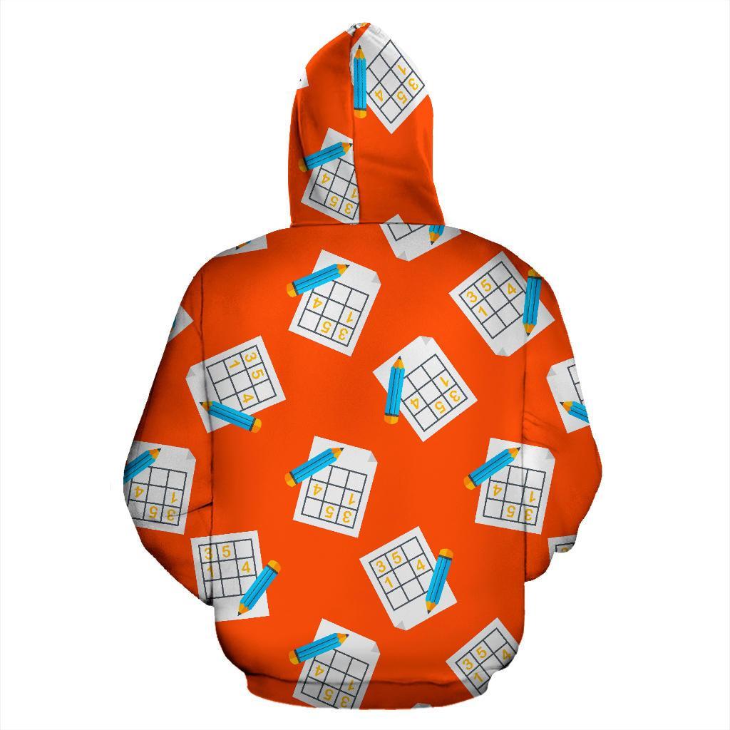 Pattern Print Sudoku Men Women Pullover Hoodie-grizzshop