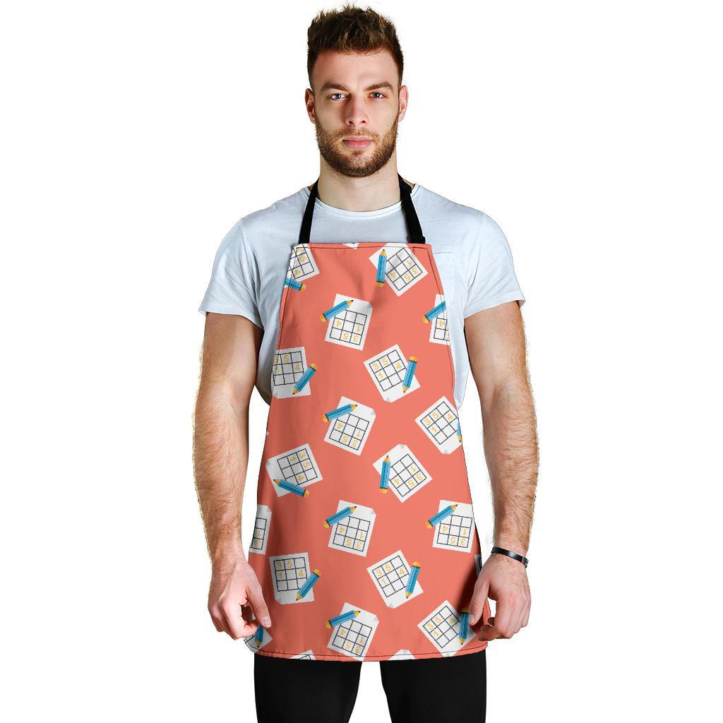 Pattern Print Sudoku Men's Apron-grizzshop