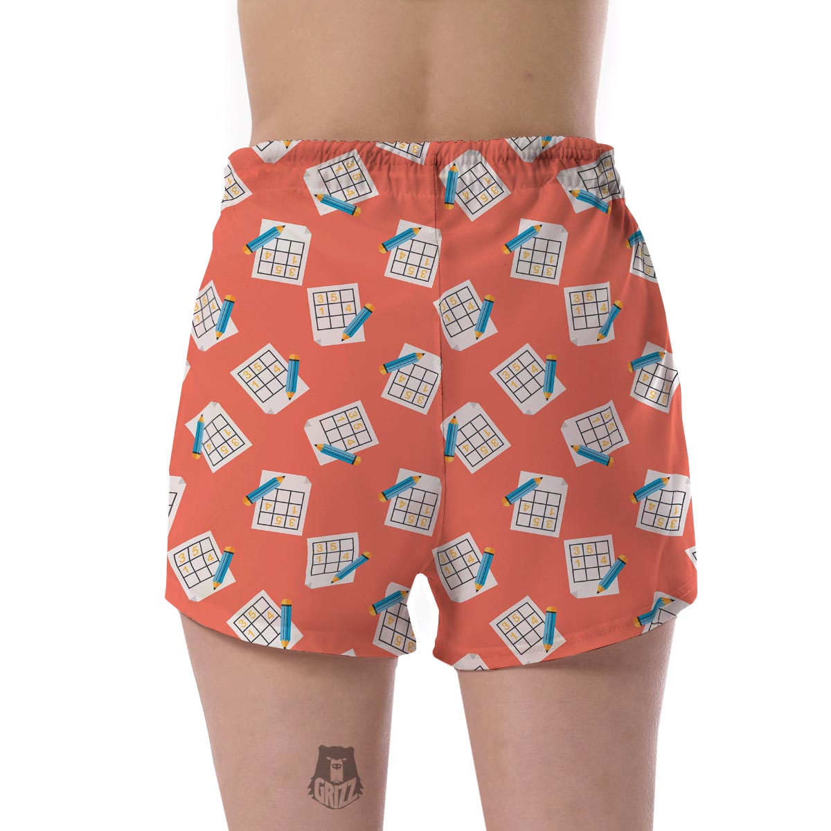 Pattern Print Sudoku Women's Shorts-grizzshop