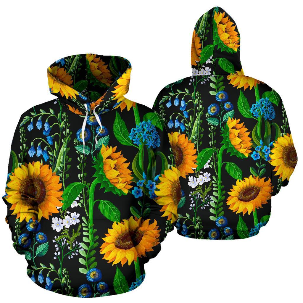 Pattern Print Sunflower Cartoon Men Women Pullover Hoodie-grizzshop