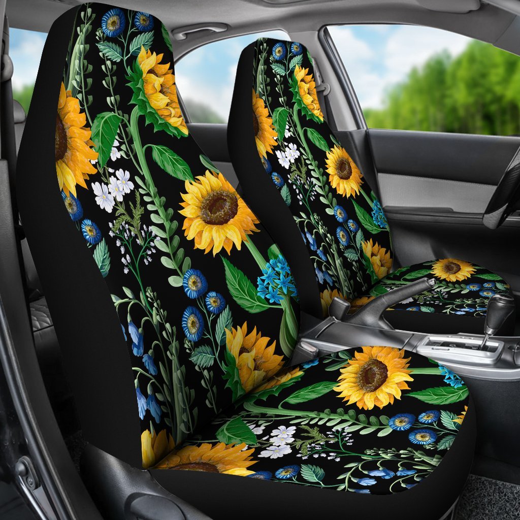 Pattern Print Sunflower Cartoon Universal Fit Car Seat Covers-grizzshop