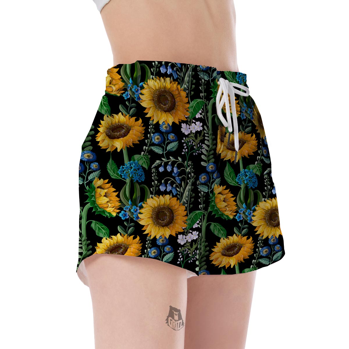 Pattern Print Sunflower Cartoon Women's Shorts-grizzshop