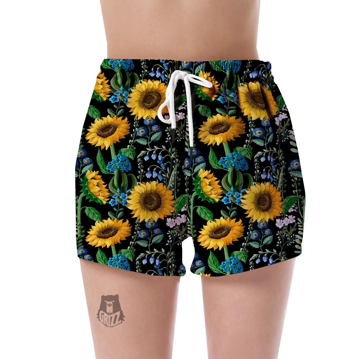 Pattern Print Sunflower Cartoon Women's Shorts-grizzshop