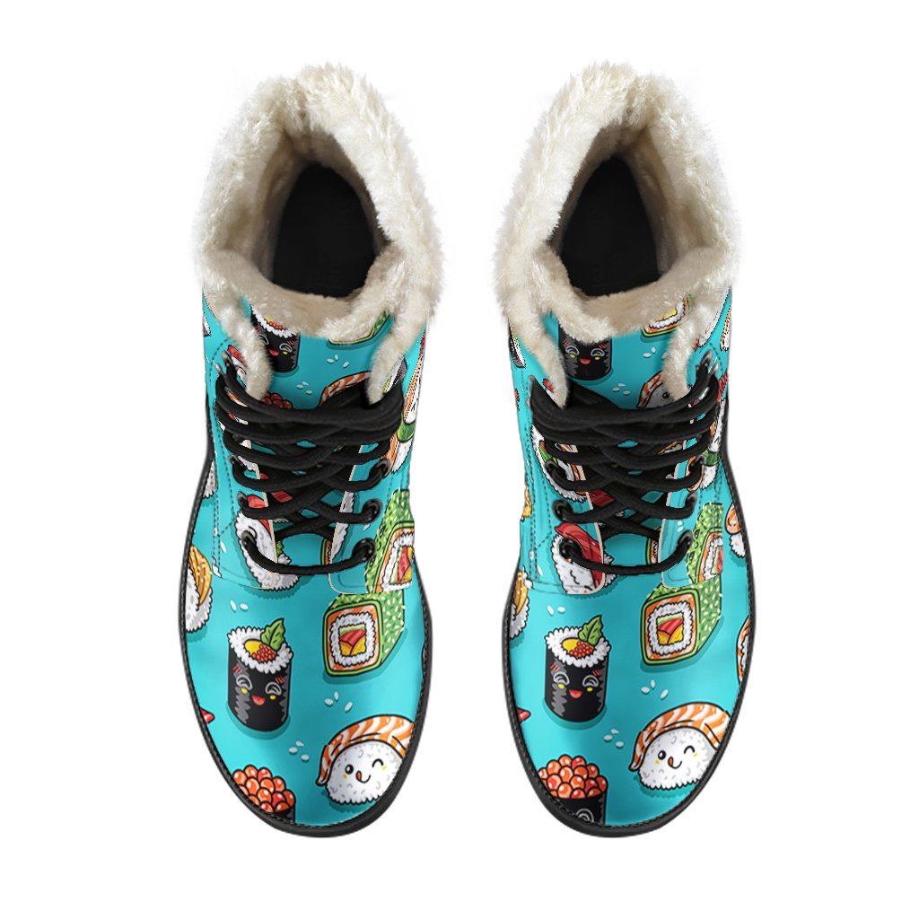 Pattern Print Sushi Comfy Winter Boots-grizzshop