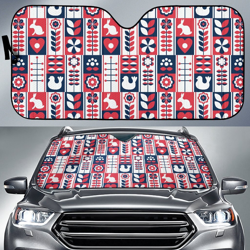 Pattern Print Swedish Car Sun Shade-grizzshop